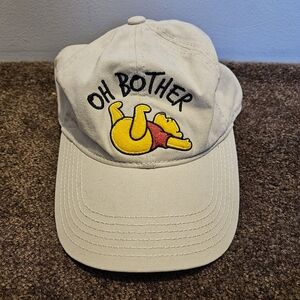 Disney Winnie the Pooh Oh Bother Adjustable OSFA Beige Cotton Baseball Cap Hat
